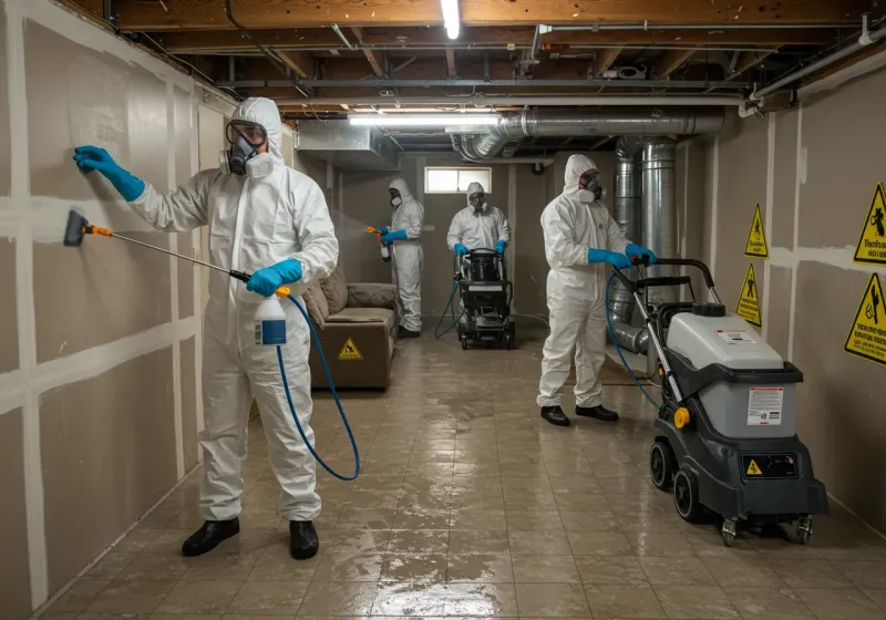 Basement Moisture Removal and Structural Drying process in Greeneville, TN